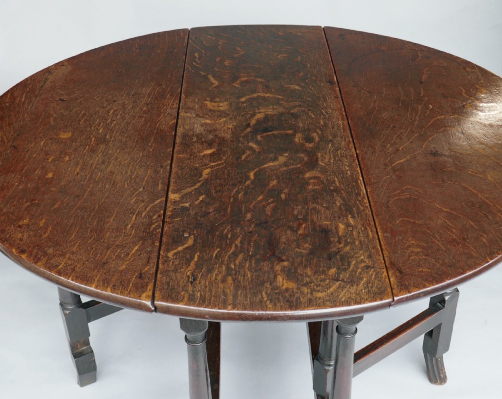 A Superb William & Mary Oak Gateleg Table Of A Small Size .  English C1680-90. View II