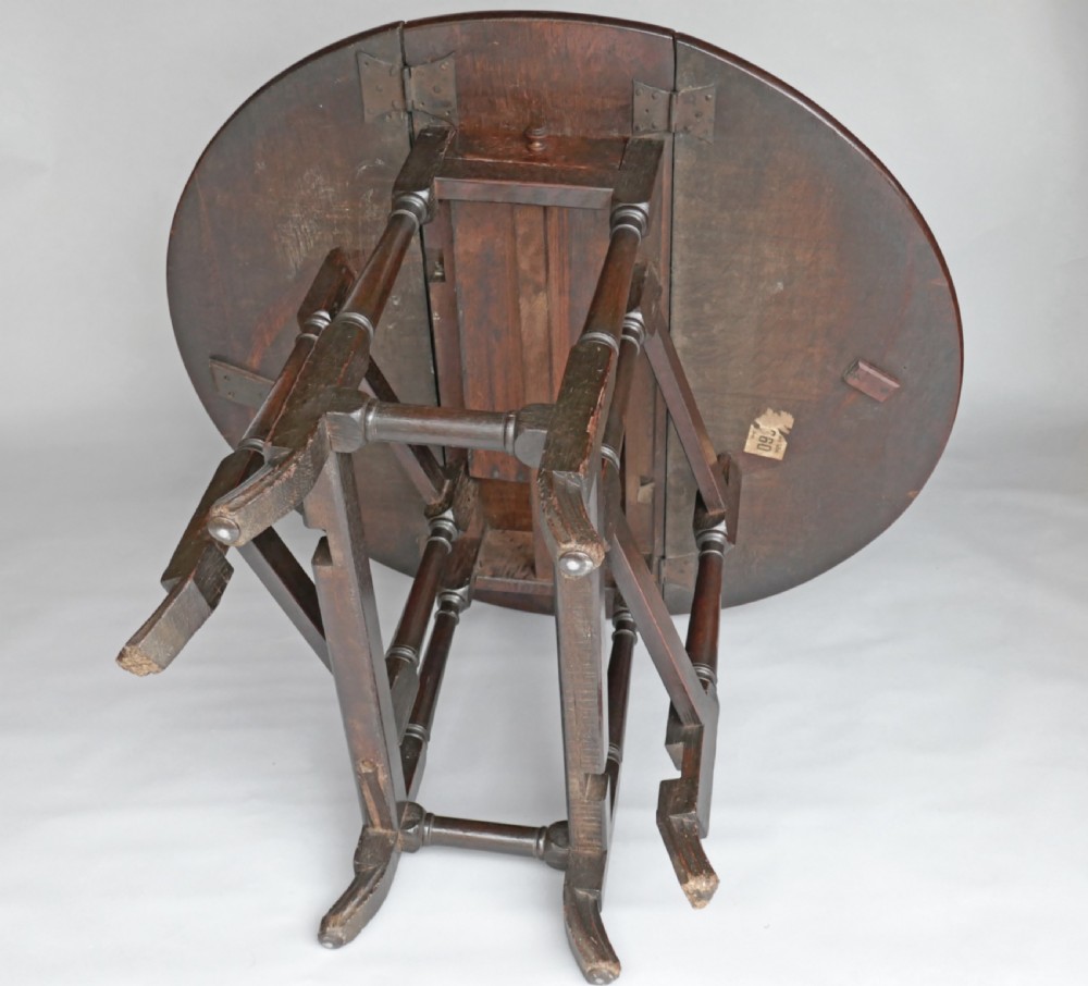 A Superb William & Mary Oak Gateleg Table Of A Small Size .  English C1680-90. View IV