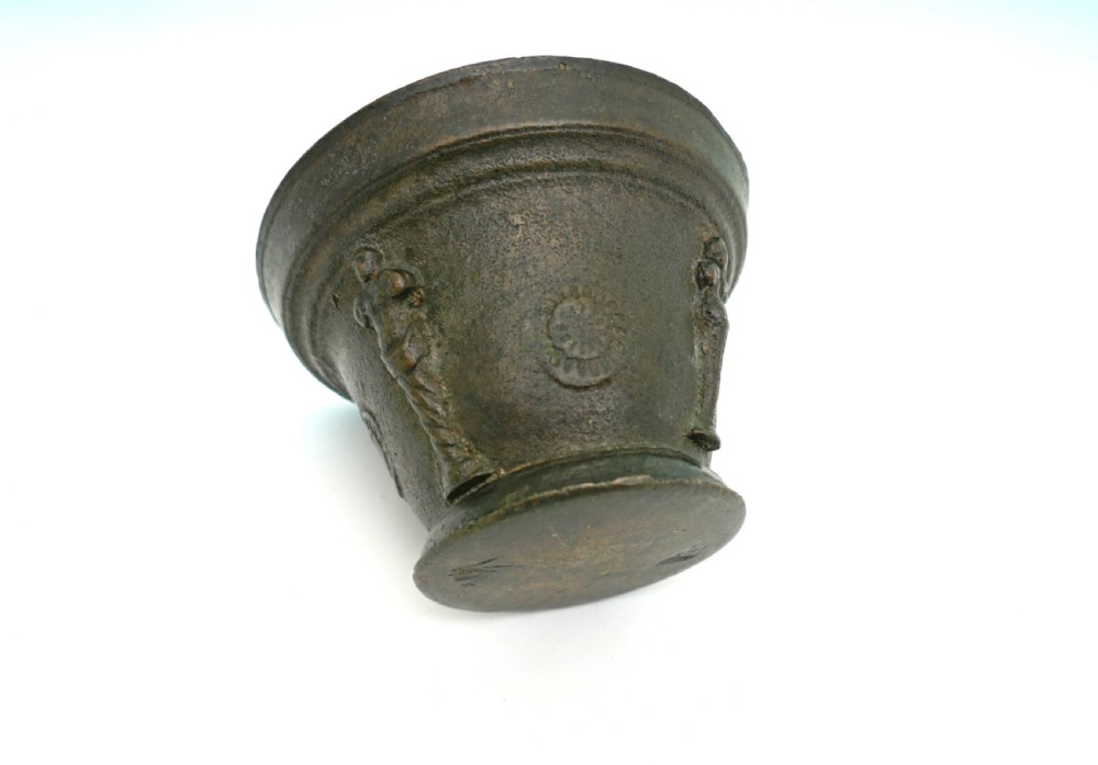 Antique Metalware 17thc Bronze Small Mortar.   French C 1640-60. View II