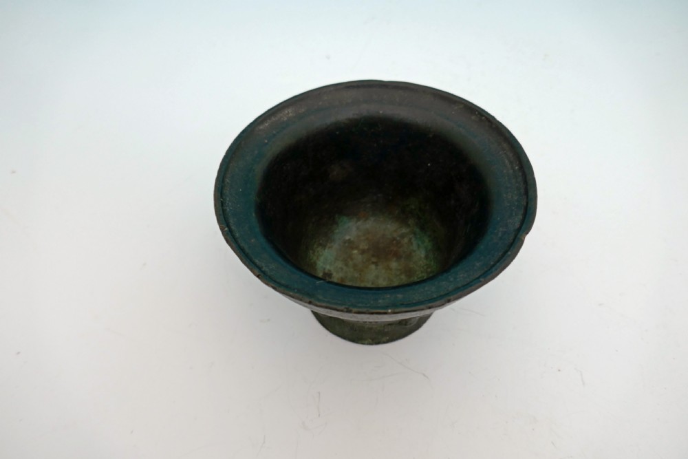 Antique Metalware 17thc Bronze Small Mortar.   French C 1640-60. View IV