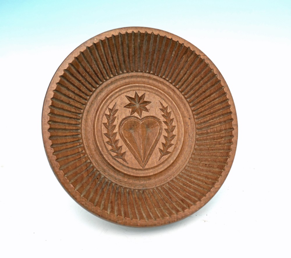 Antique Treen Early 19thc Beech Carved Flummery Mould.   English C1820-30.