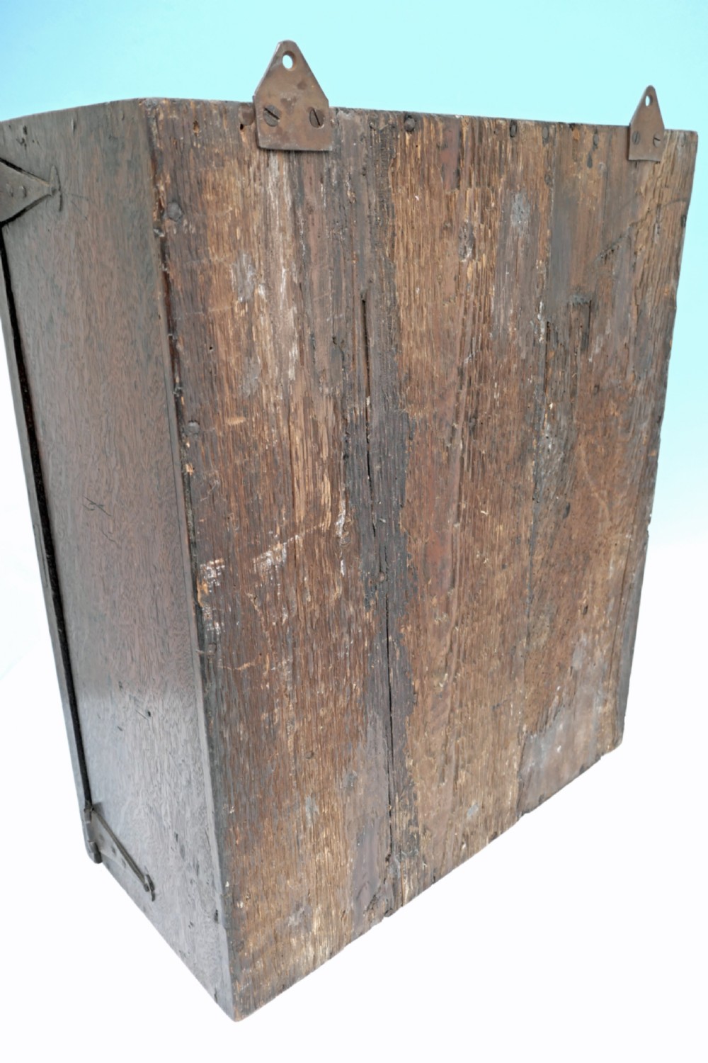 Antique Period Oak 17thc Joyned Mural Spice Cupboard.     English C1670-90 View IV
