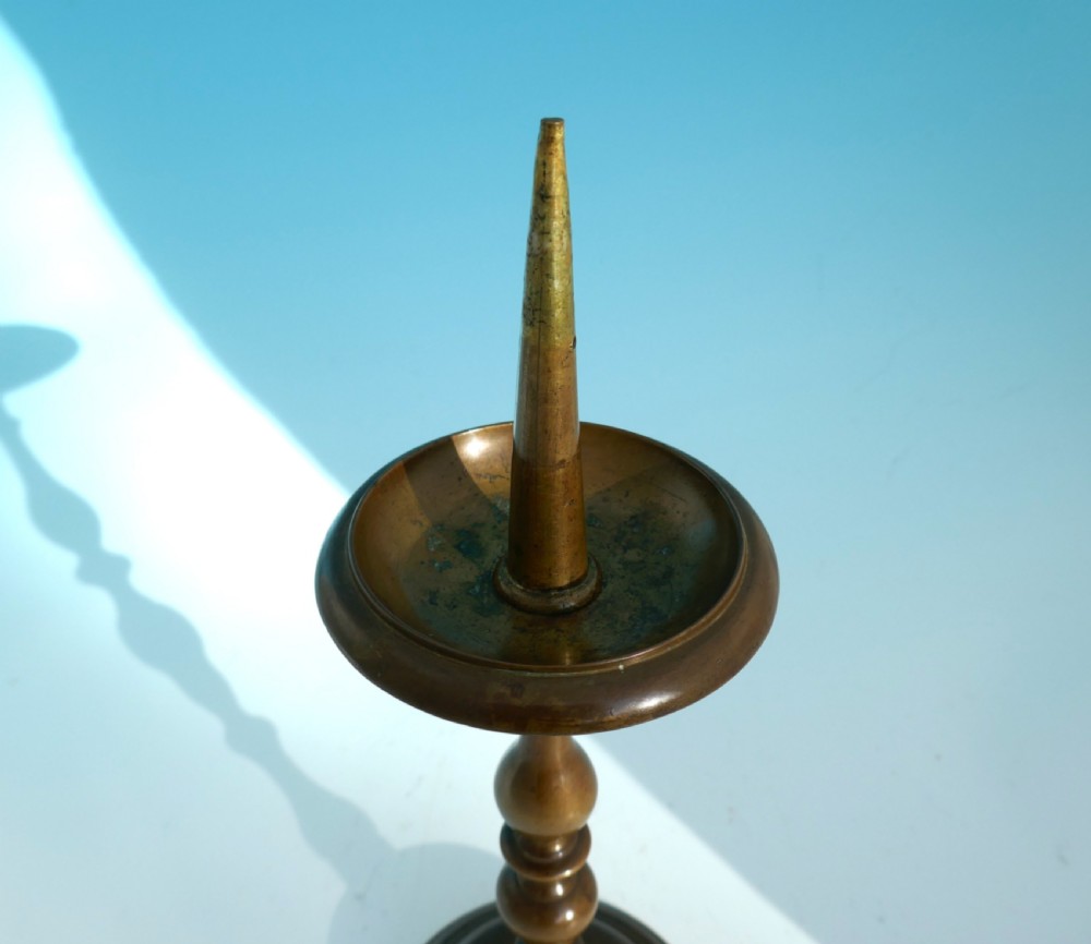 Antique Metalware 16thc Pricket Brass Single Candlestick .   German C1550-90 View II