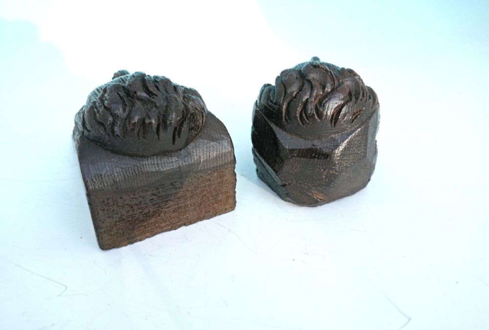 Antique Pair Of 17thc Carved Oak Cherubs.   Flemish C1660-80 View V