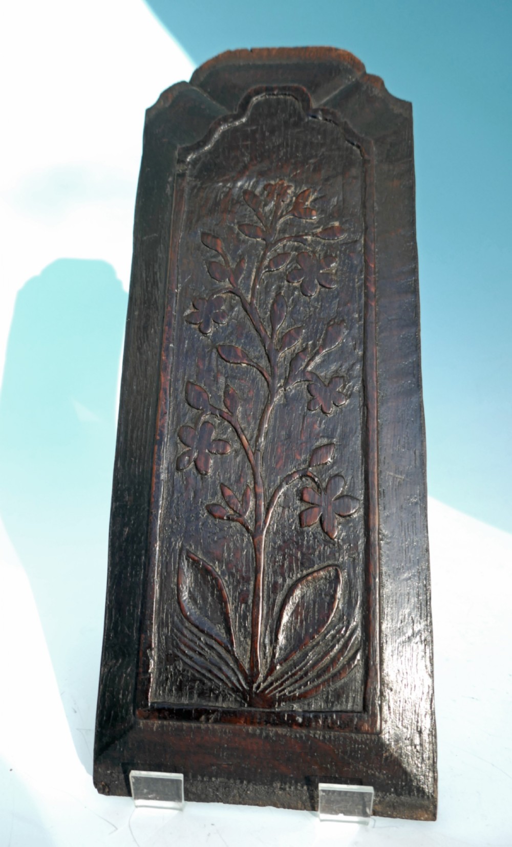 Antique 17thc Oak Carved Panel Showing 