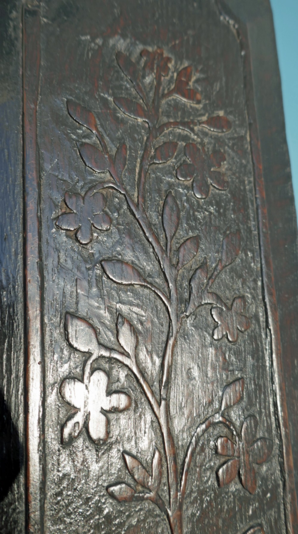 Antique 17thc Oak Carved Panel Showing 