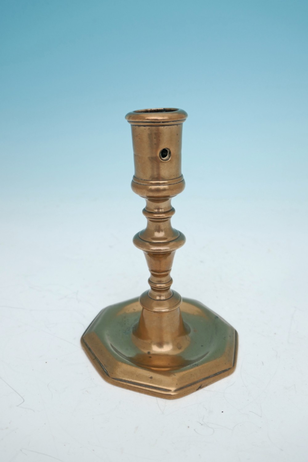 Early 18thc Metalware Bell Metal Single Candlestick .   French C1700-10