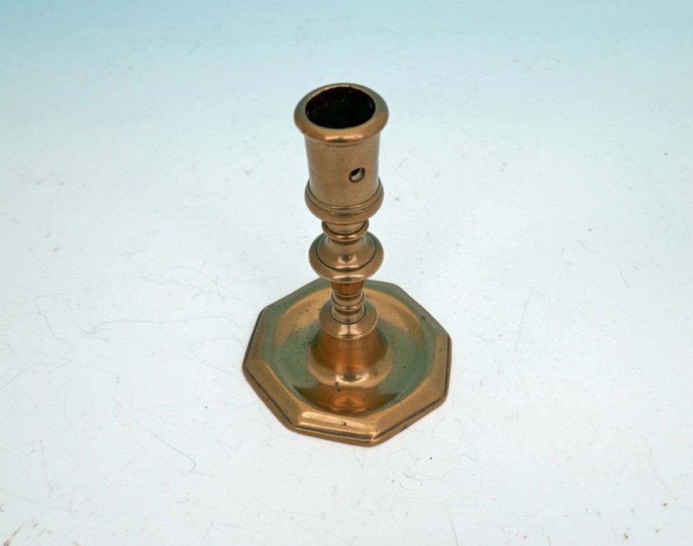 Early 18thc Metalware Bell Metal Single Candlestick .   French C1700-10 View IV