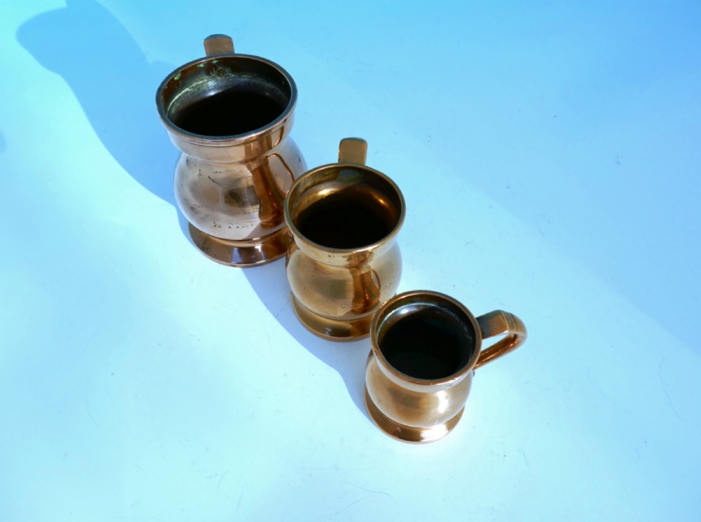 Three Antique Metalware 19thc Imperial Bell Metal Graduated Measures.  English C1840-60. View II