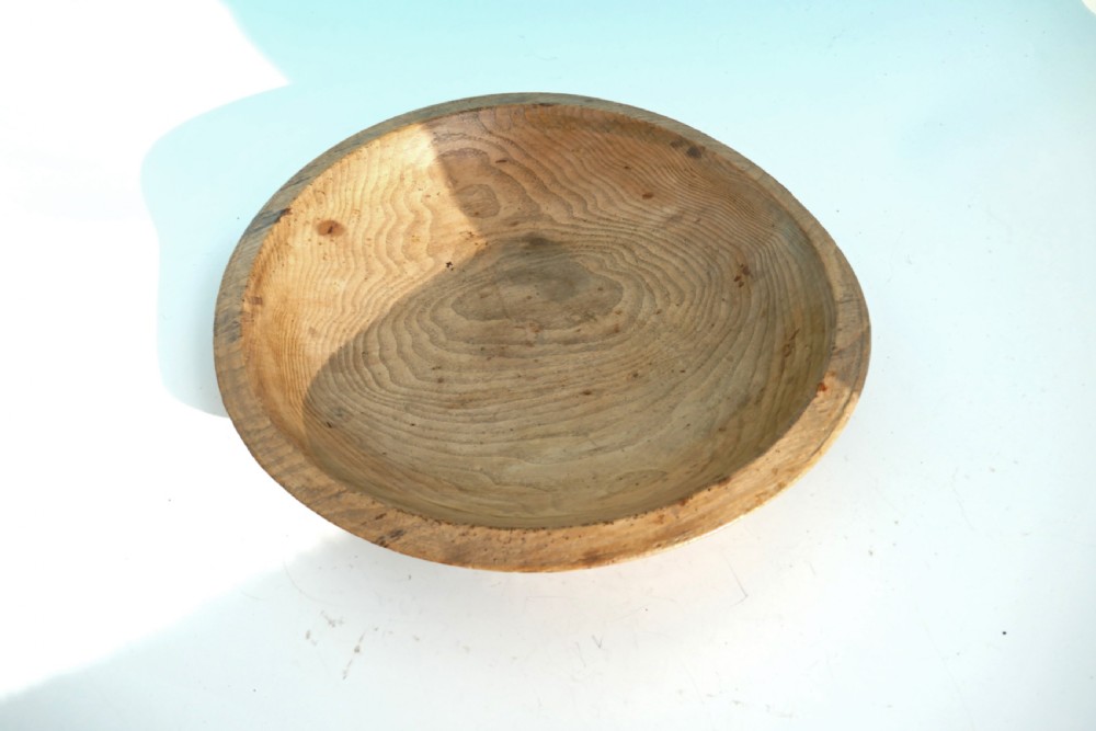 Antique Treen Early 19thc Ash Turned Dairy Bowl.     English C1820-40