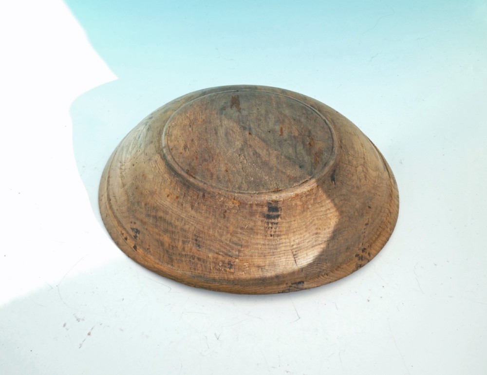Antique Treen Early 19thc Ash Turned Dairy Bowl.     English C1820-40 View III