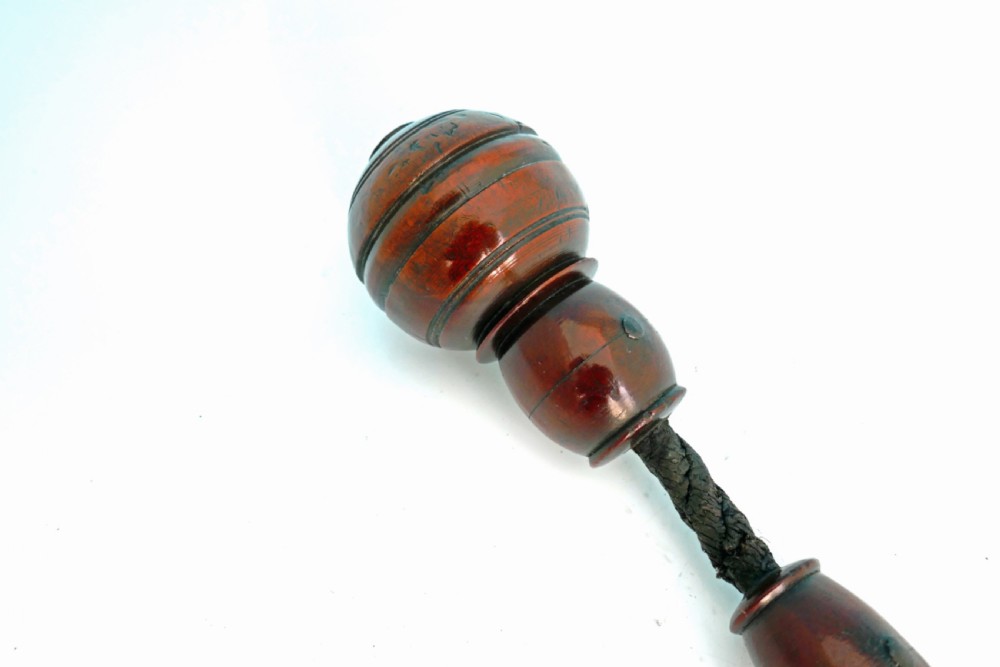 Antique Treen 18thc Turned Cherrywood Life Preserver.    English C1780 View IV