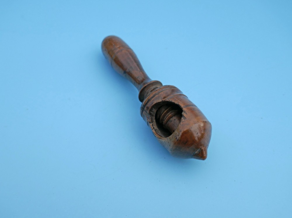 Antique Early 19thc Treen Boxwood Pocket Nutcrackers.  French C1800-20. View V