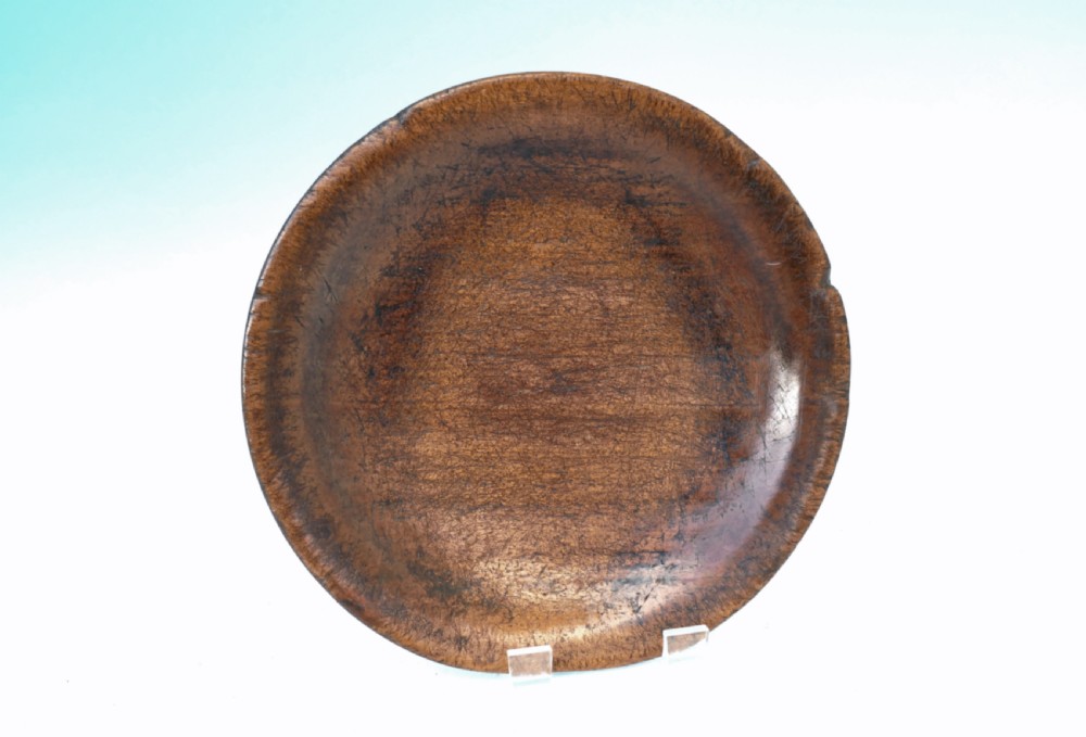 Antique 18thc Treen Sycamore Turned Food Platter .  English C1740-60.