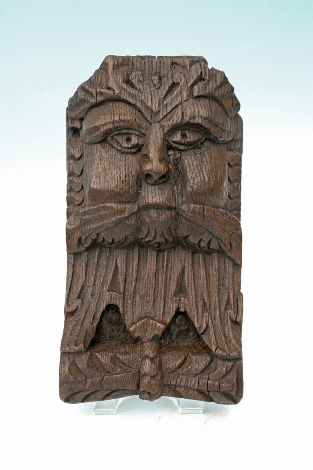 Early 15thc Antique Oak Carving Of The Green Man.    English C1450-80.