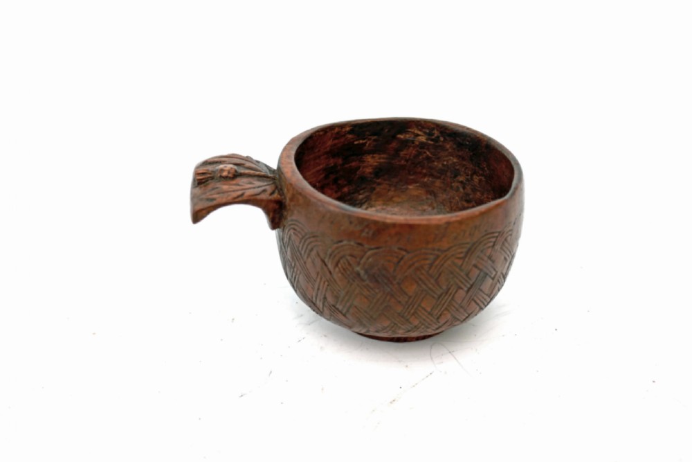 18thc  Small Treen Fruitwood Dated & Named Taste De Vin.     Scottish  C1760-80.
