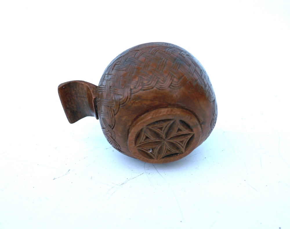18thc  Small Treen Fruitwood Dated & Named Taste De Vin.     Scottish  C1760-80. View III