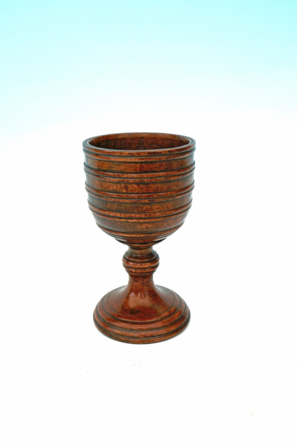 Early Treen 18thc / 19thc Fruitwood Turned Drinking Goblet .   English C1780-C1800