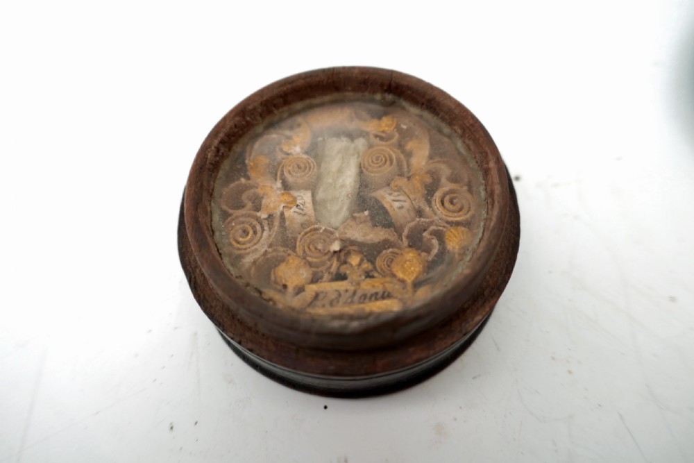 Antique Treen 17thc Beech Turned Reliquary Carved Box.   Continental C1680 - C1700 View V