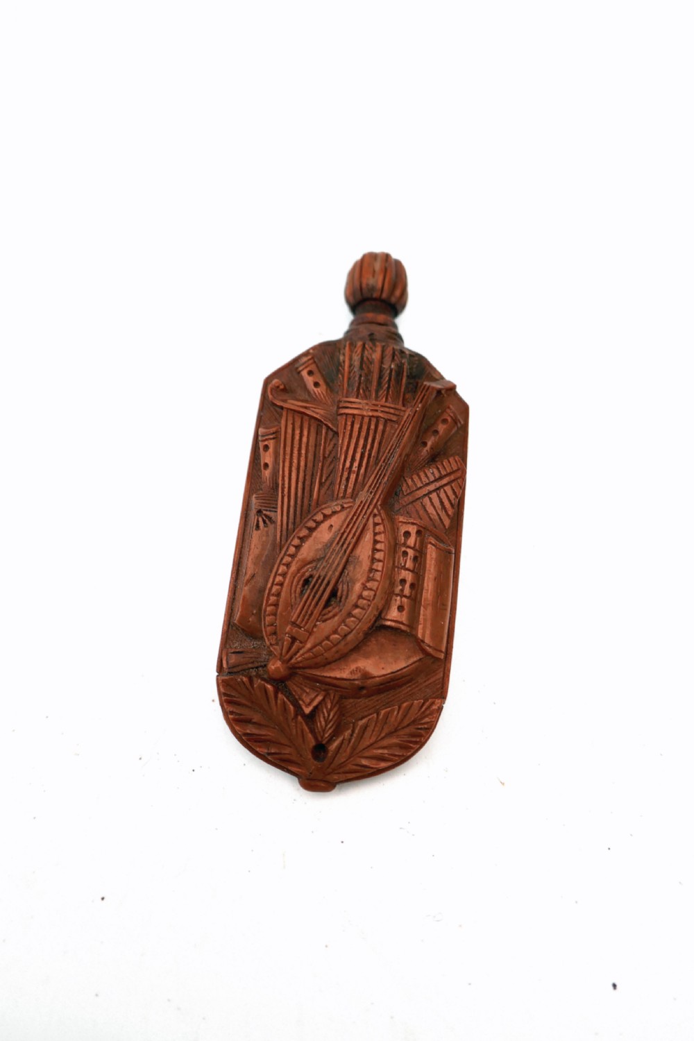 Early 19thc Treen Coquilla Nut Carved Scent Bottle.    French C1820-40.