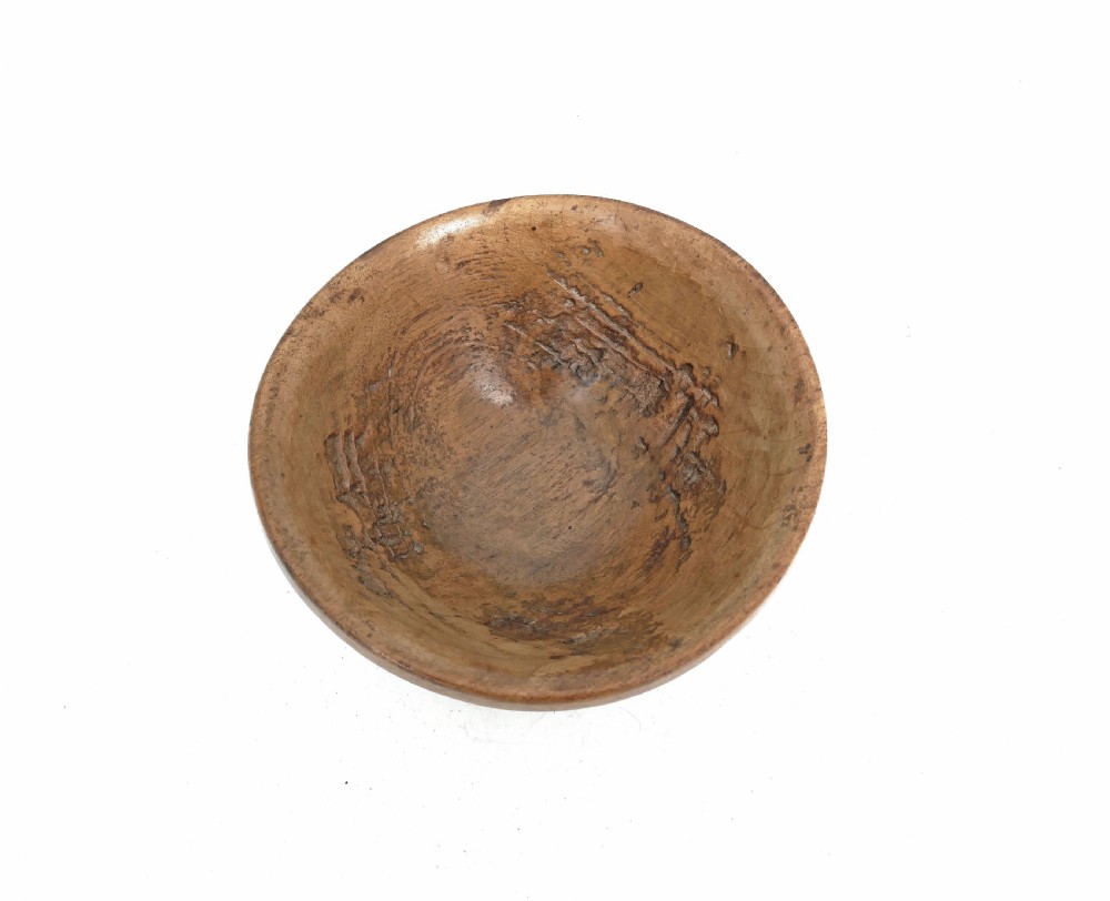 Antique 19thc Treen Turned Sycamore Condiment Bowl / Salt.   English C1840-60 View II