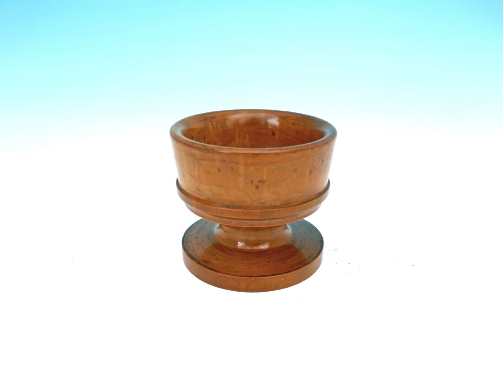 Antique Treen 19thc Sycamore Turned Table Salt.    English C1800-20