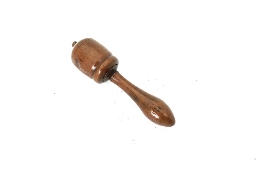 Antique Treen 19thc Boxwood Pocket Screw Nutcracker .    French C1800-20. View II