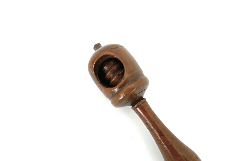 Antique Treen 19thc Boxwood Pocket Screw Nutcracker .    French C1800-20. View IV
