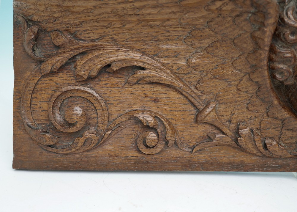 Antique Oak Carved 17thc Winged Angel.      French C1660-80. View III