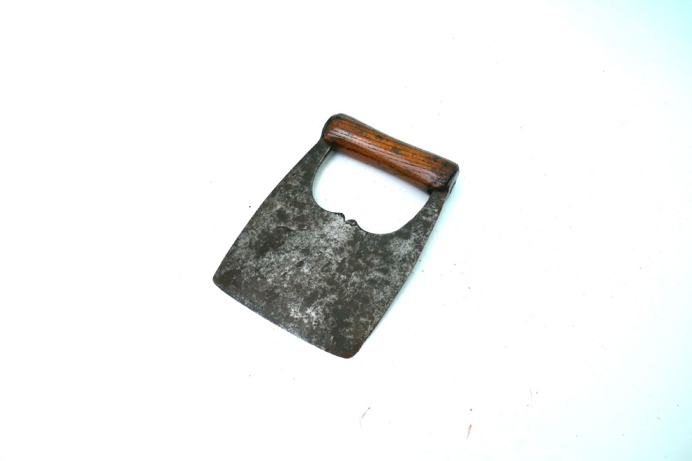 Antique 19thc Metalware Ash Handled Herb Chopper.    Welsh C1860-80