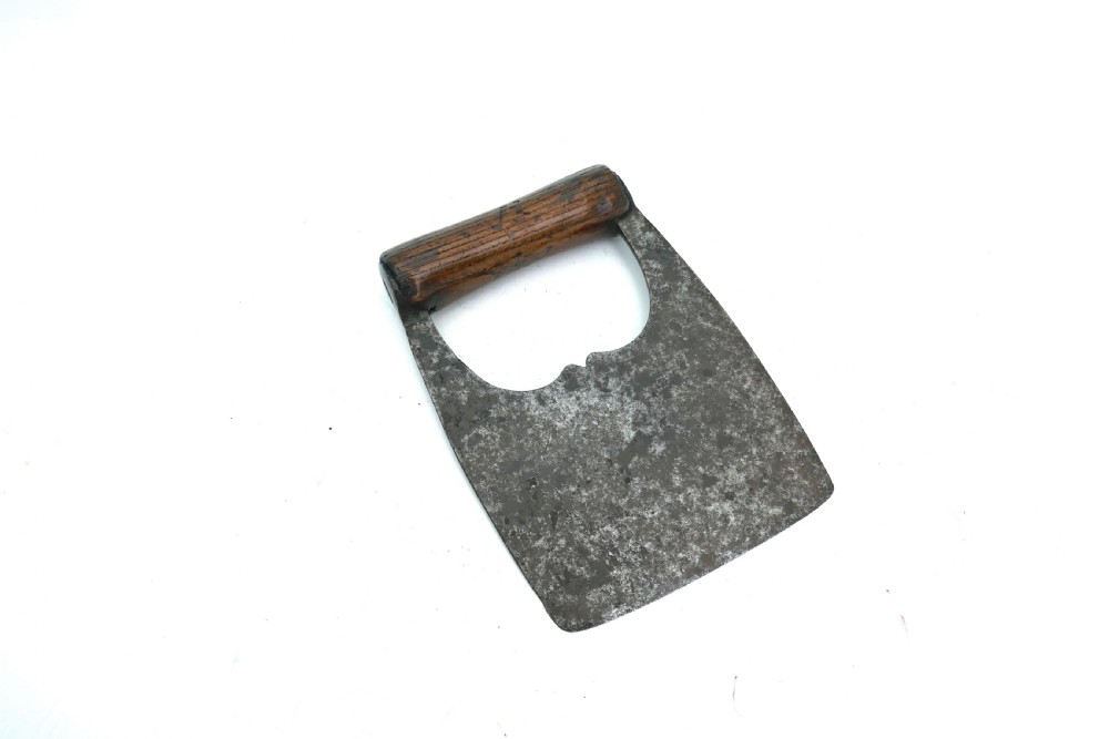 Antique 19thc Metalware Ash Handled Herb Chopper.    Welsh C1860-80 View II