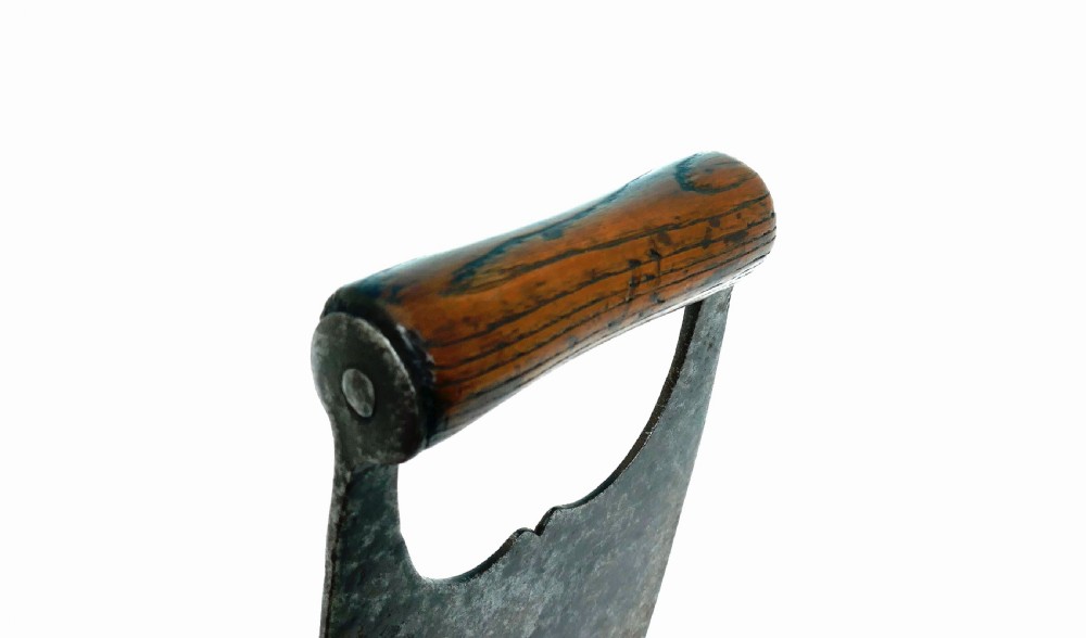 Antique 19thc Metalware Ash Handled Herb Chopper.    Welsh C1860-80 View III