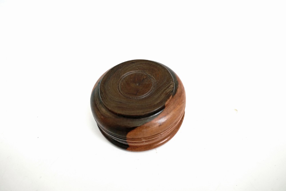 Antique Treen 19thc Lignum Vitae Turned Wool Bowl.     Dutch C1840-60 View II