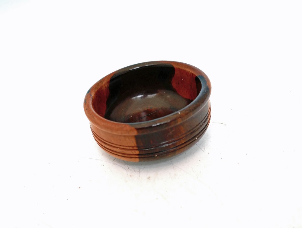 Antique Treen 19thc Lignum Vitae Turned Wool Bowl.     Dutch C1840-60 View IV