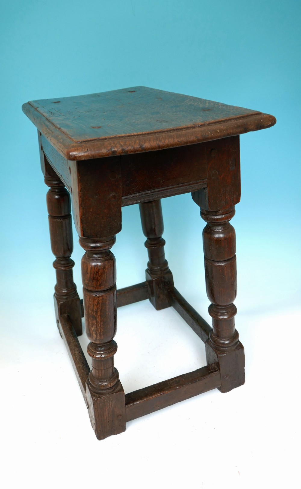 Early 17thc Oak Furniture Joyned Stool.   English C1620-30 View II