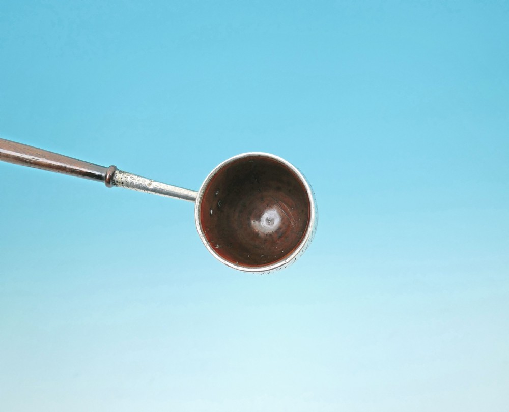 Antique Treen 18thc Silver Rimmed Toddy Ladle Engraved W O Skinner .   Scottish C1770-90 View IV