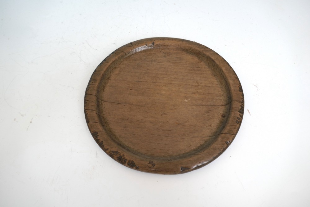 Antique Treen 18thc Sycamore Raised Broad Rim Platter.   English C1780-90