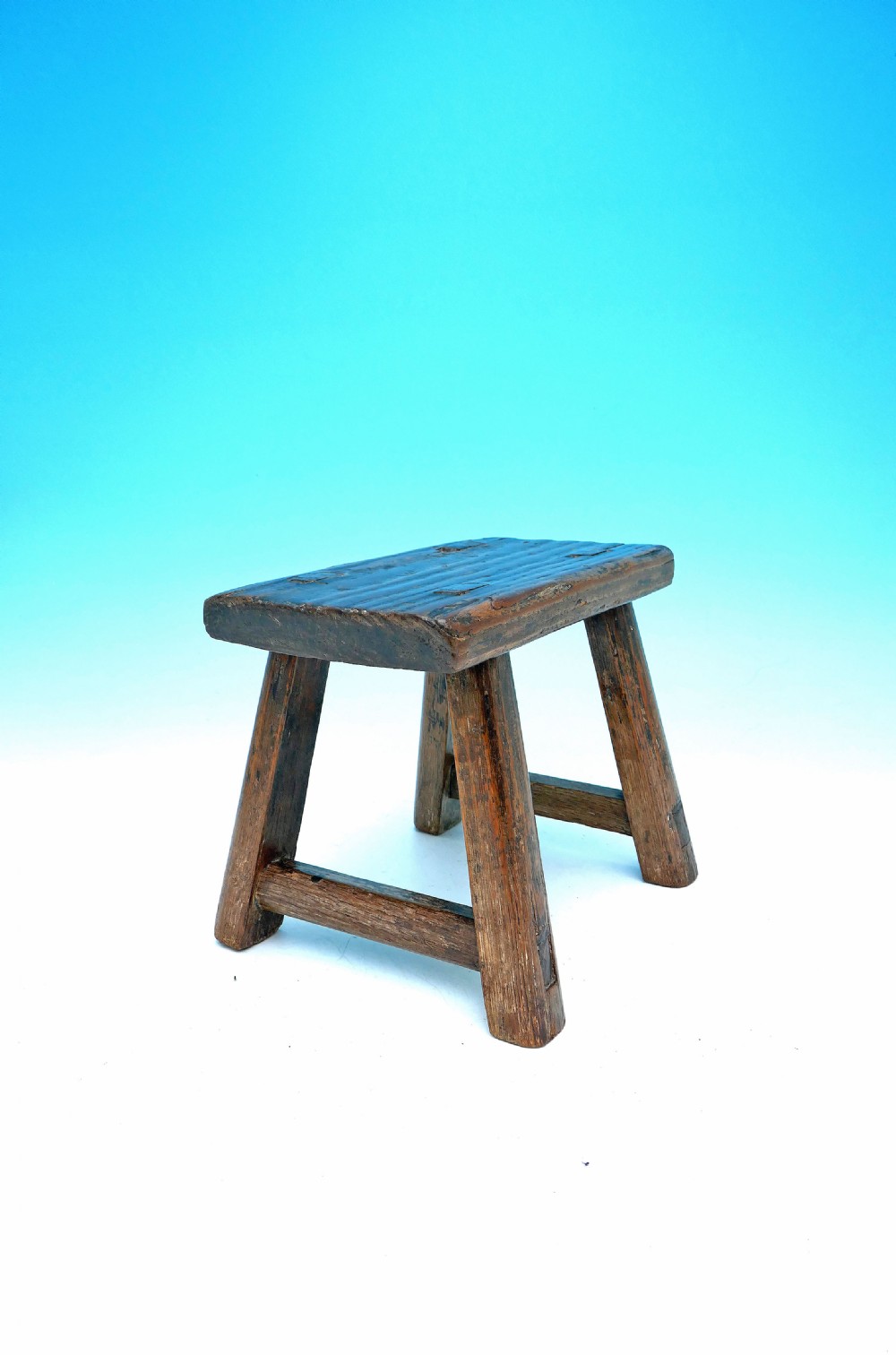 19thc Oak & Country Furniture Pine West Country Stool / Candlestand.
