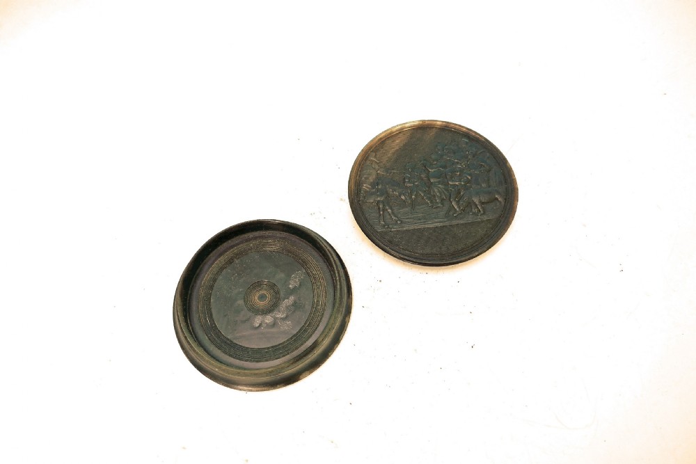 Early 19thc Horn Collectables Signed James Bradwell Pressed Snuff Box.  English. C1800-30. View II