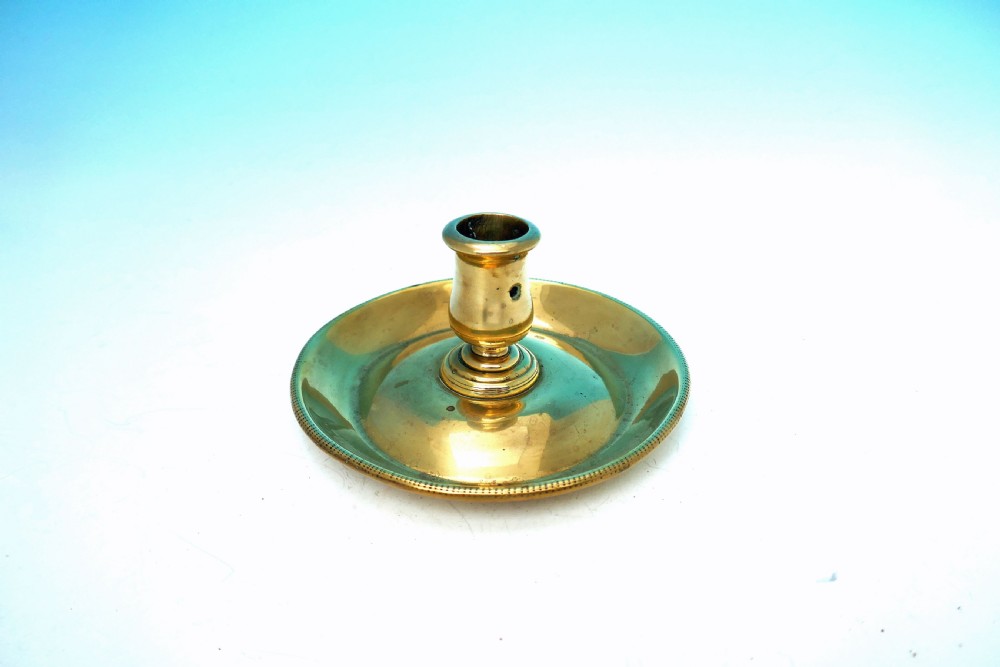 19thc Antique Metalware Brass Candleholder with 