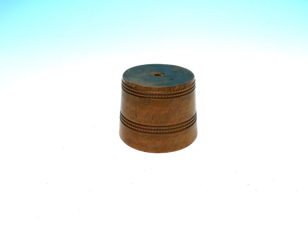 Antique Early 19thc Treen Sycamore Turned Salt With Hobnail Decoration.  English C1800-20. View IV
