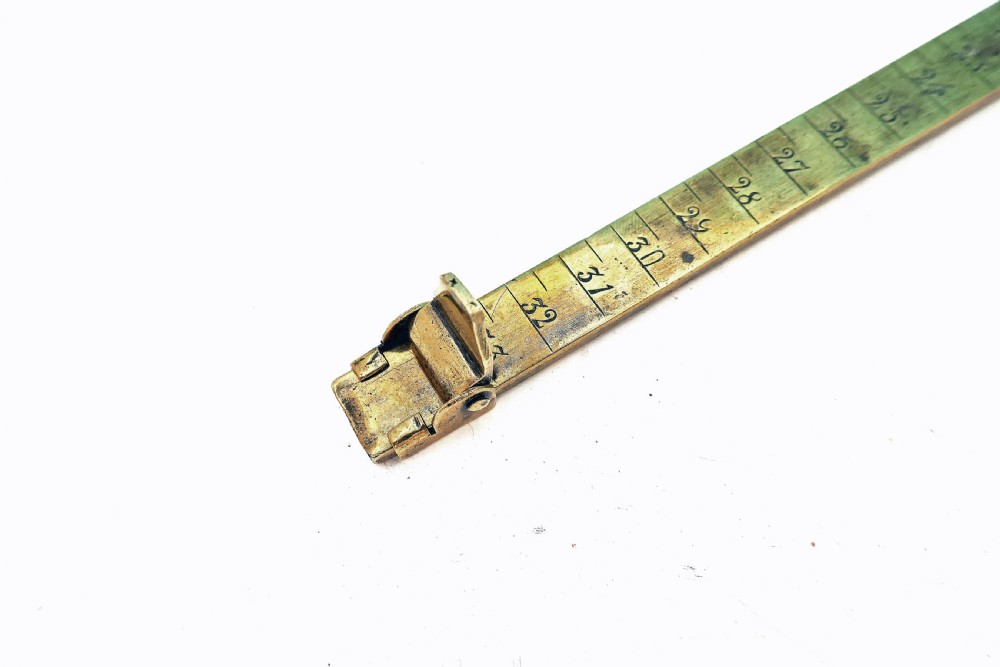 Antique Metalware 18thc Brass Child's Foot Rule.    English C1780-C1800. View II