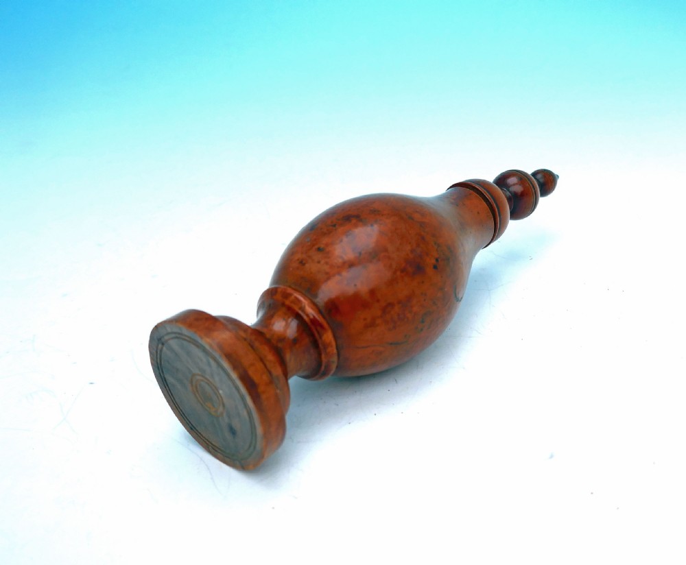 An Early 19thc Treen Burr Glove Powder Flask Of Pleasing Shape. French C1820-40. View II