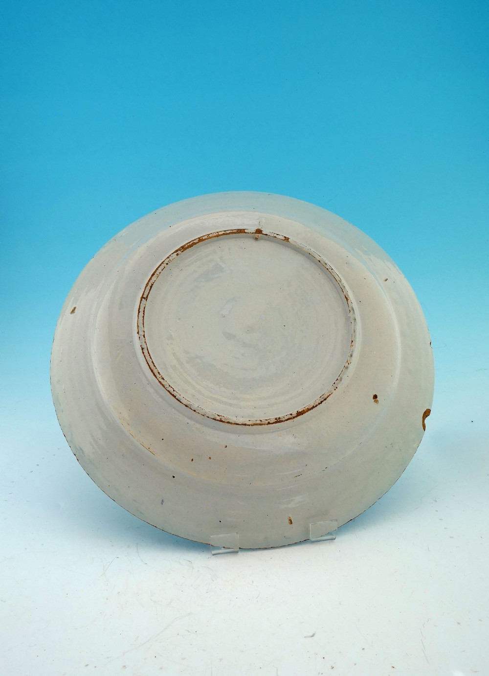 Antique Pottery 18thc Blue & White Delftware Charger.     Dutch C1770-80. View III