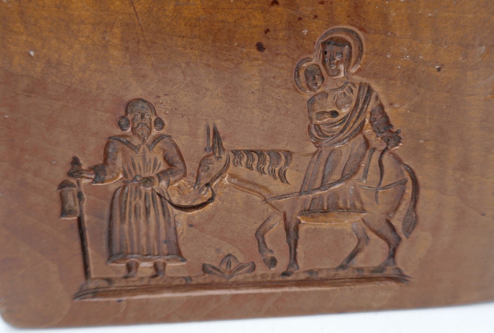 Antique Treen Early 19thc Fruitwood Double Sided Gingerbread Mould.   Dutch C1840-60 View IV