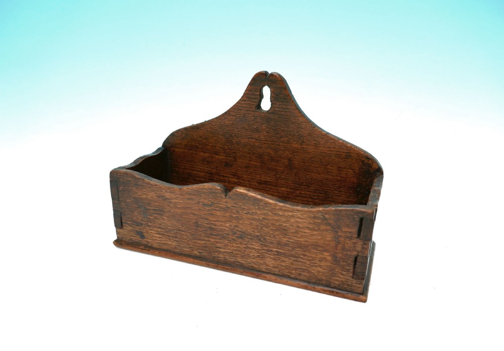 Antique Furniture 19thc Oak Wall Tidy With Shaped Design. Welsh C1800.

