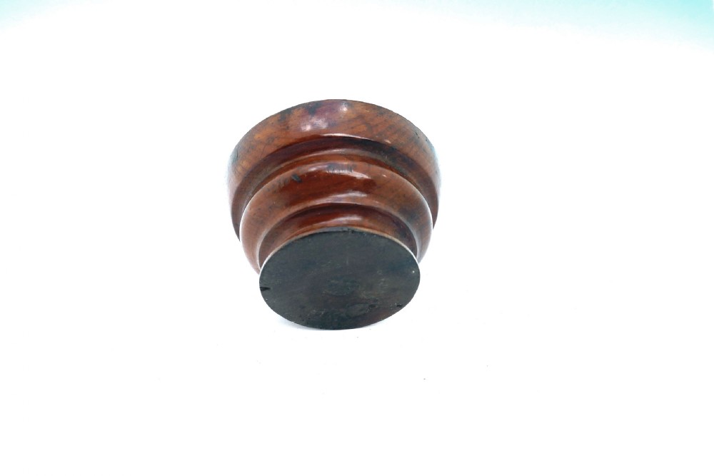 Early Treen 19thc Yew Wood Turned Table Salt.     English C1800-20 View II