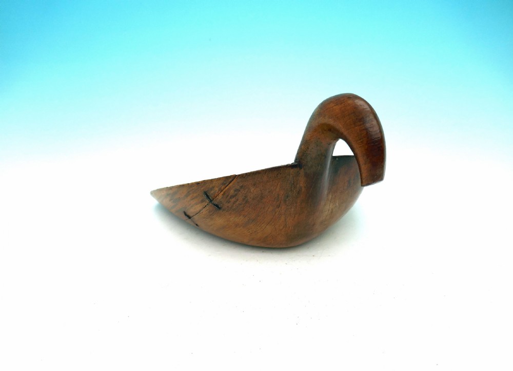 Antique 19thc Treen Sycamore Flour Or Grain Scoop With Shaped Handle.  Welsh C1820-40. View III