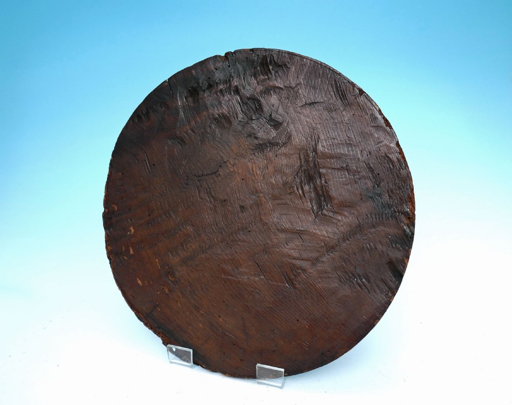 Antique Carved 17thc Pine Roundel Decorated With A Floral Pattern.  Continental C1660-80. View III