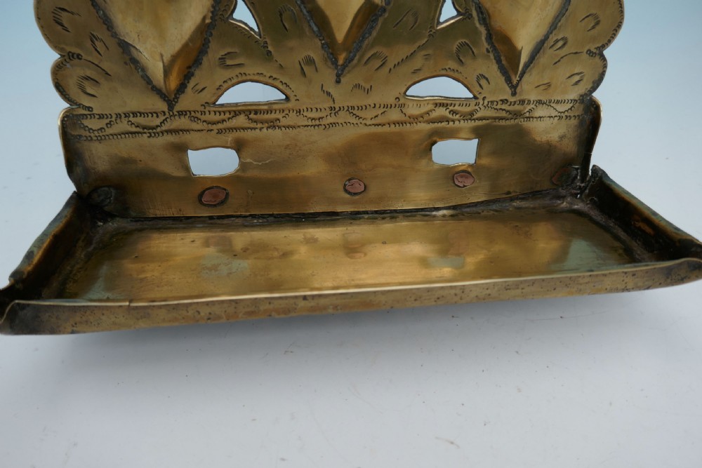 Late 17th / 18thc Early Metalware Brass Decorative Wall Sconce.   Dutch  C1680-C1720. View III
